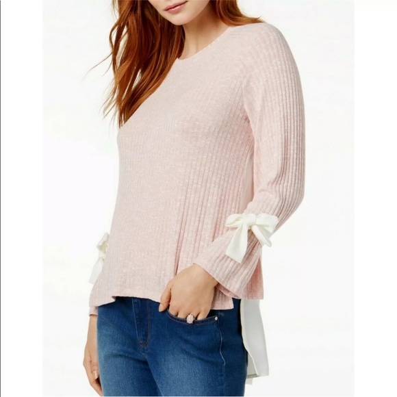 KENSIE ROSE TIE SLEEVE BOHO TOP - Picture 2 of 8